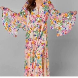 Buddy Love Colette Paradise Long Sleeved Sequined Maxi Dress Size XS